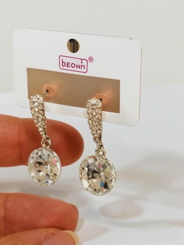 Blinzo Luxe Crystal Drop Earrings – Gold Sparkle Edition