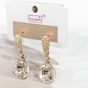Blinzo Luxe Crystal Drop Earrings – Gold Sparkle Edition