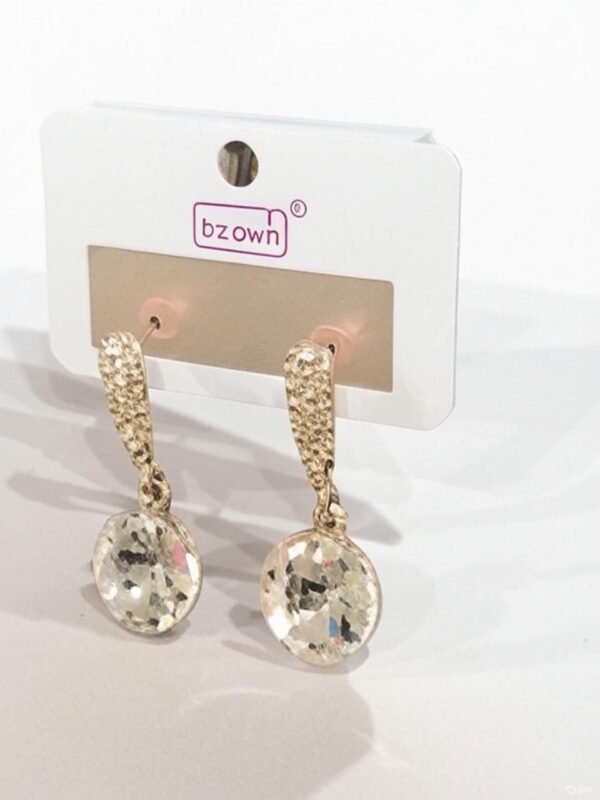 Blinzo Luxe Crystal Drop Earrings – Gold Sparkle Edition